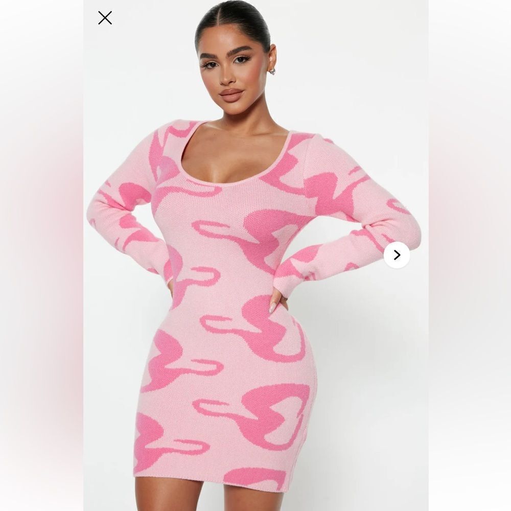 Fashion Nova Life As A Babe Mini Sweater Dress - Pink Size XL